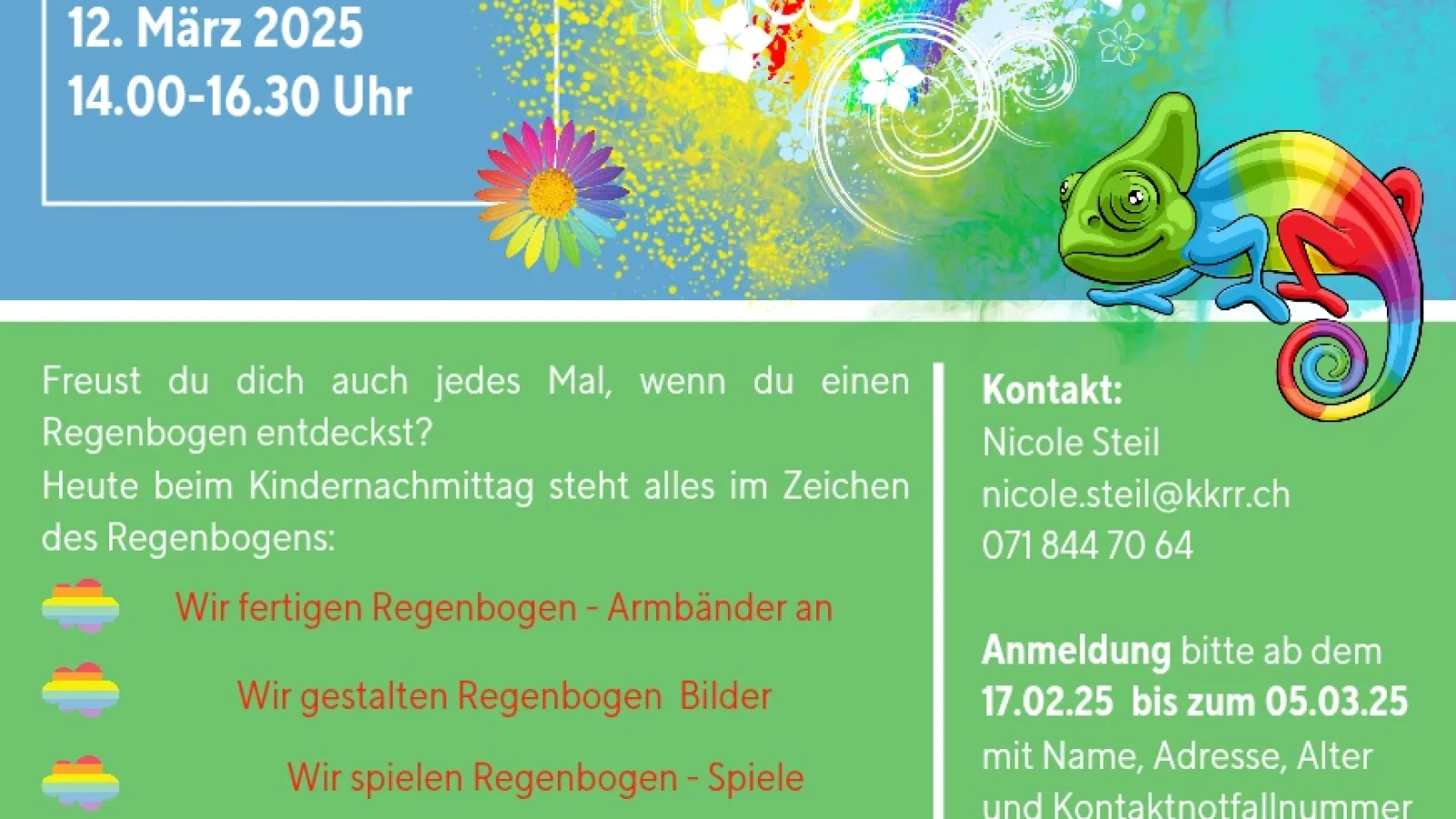 Kindernachmittag − Regenbogen, buntes Licht, deine Farben sind das Leben