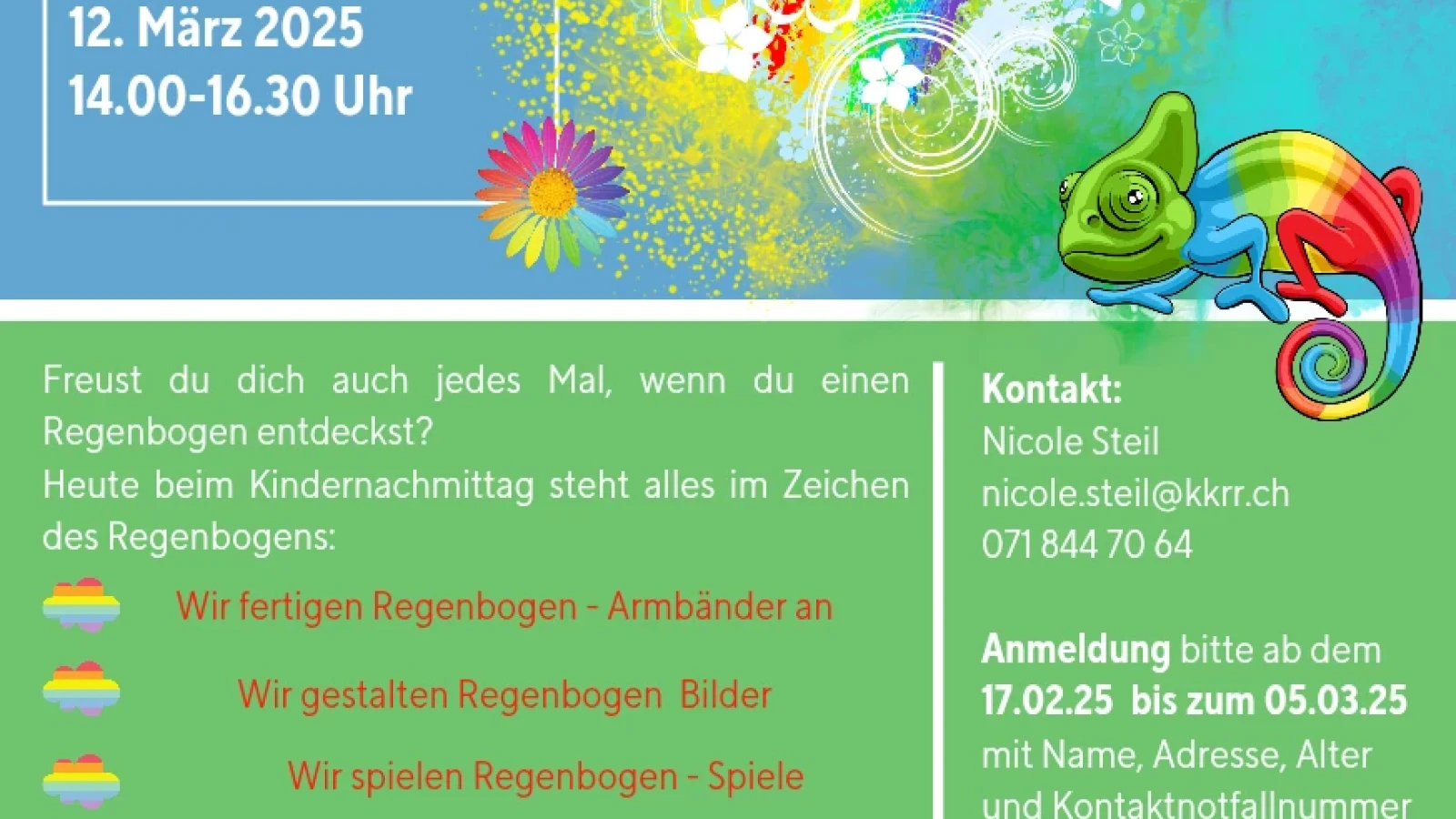 Kindernachmittag − Regenbogen, buntes Licht, deine Farben sind das Leben