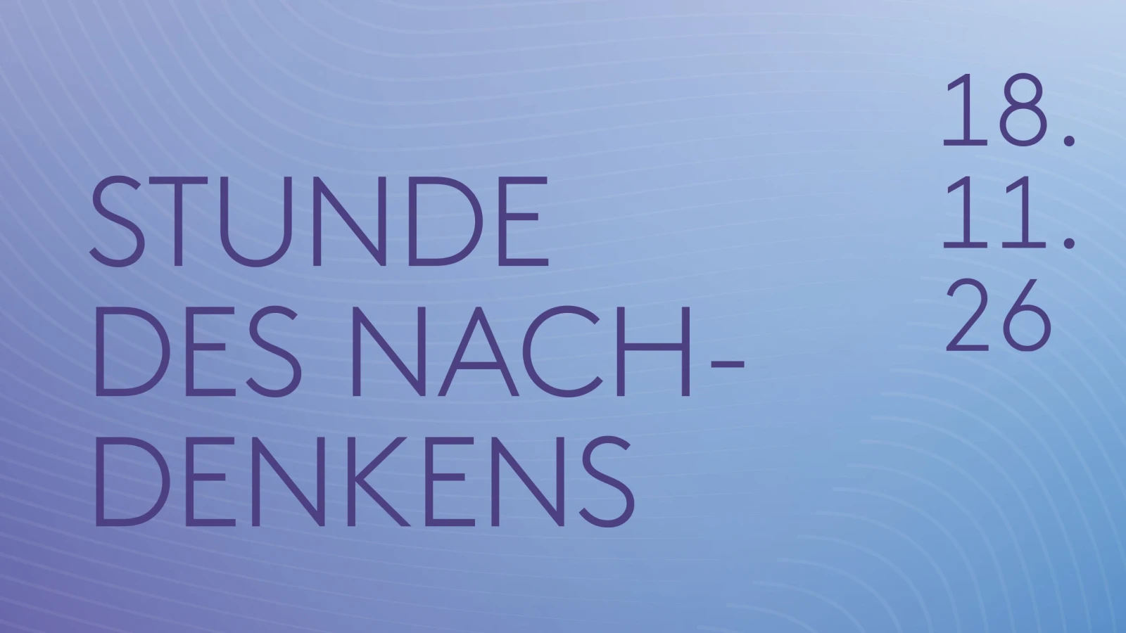 Stunde des Nachdenkens